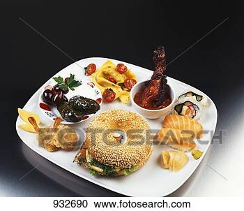 Stock Photography - plate of specialities 
from different 
countries. fotosearch 
- search stock 
photos, pictures, 
images, and photo 
clipart