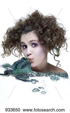 Stock Photography - woman kissing 
a frog. fotosearch 
- search stock 
photos, pictures, 
images, and photo 
clipart