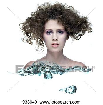 Stock Photograph - woman's head and 
shoulders above 
water (collage). 
fotosearch - search 
stock photos, 
pictures, images, 
and photo clipart