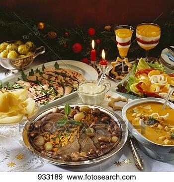 Stock Photograph - christmas buffet: 
roast beef, salmon, 
soup etc. fotosearch 
- search stock 
photos, pictures, 
images, and photo 
clipart
