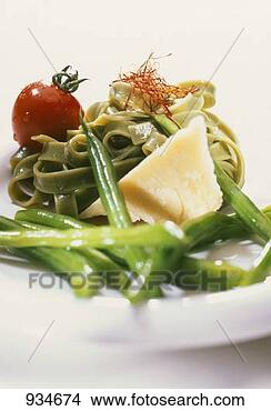 Stock Photo - green ribbon pasta, 
beans, parmesan, 
saffron and tomato. 
fotosearch - search 
stock photos, 
pictures, images, 
and photo clipart