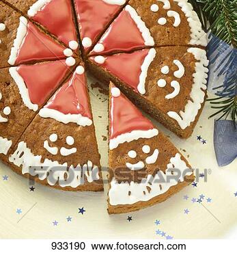 Stock Photography - round gingerbread 
decorated with 
father christmas 
faces. fotosearch 
- search stock 
photos, pictures, 
images, and photo 
clipart
