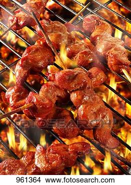 Stock Photo - satay (meat on 
bamboo skewers) 
on barbecue. fotosearch 
- search stock 
photos, pictures, 
images, and photo 
clipart