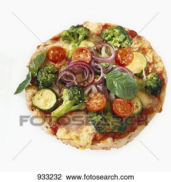 Stock Photo - a vegetable pizza. 
fotosearch - search 
stock photos, 
pictures, images, 
and photo clipart