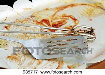 Picture - grill tongs and 
spatula on plate 
after grilling. 
fotosearch - search 
stock photos, 
pictures, images, 
and photo clipart