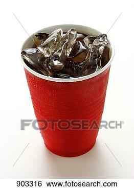 Banco de Imagem - cola,  vermelho, 
 plástico,  copo, 
 gelo. fotosearch 
- busca de fotos, 
imagens e clipart