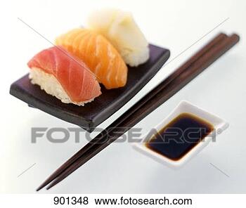 Hazır Fotoğraf - nigiri,  sushi, 
 daldirma,  sos, 
 çin yemek çubuklari. 
fotosearch - foto, 
resim, görüntü 
ve foto klipart 
ara