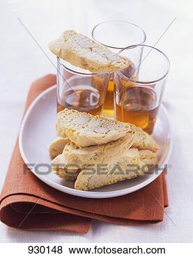Stock Photo - biscotti di prato 
with vin santo 
(almond biscuits, 
italy). fotosearch 
- search stock 
photos, pictures, 
images, and photo 
clipart
