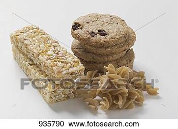 Stock Photography - wholemeal biscuits, 
wholemeal pasta 
and muesli bars. 
fotosearch - search 
stock photos, 
pictures, images, 
and photo clipart