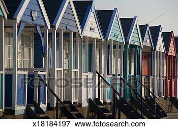 Picture - row of beach huts. 
fotosearch - search 
stock photos, 
pictures, images, 
and photo clipart