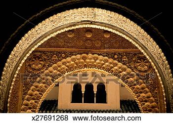 Stock Photo - spain, andalucia, 
granada, the alhambra, 
close-up of ornamental 
relief. fotosearch 
- search stock 
photos, pictures, 
images, and photo 
clipart
