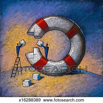 Stock Photograph - two people building 
life preserver. 
fotosearch - search 
stock photos, 
pictures, images, 
and photo clipart