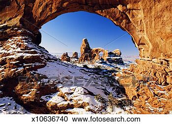 Stock Photography - usa, utah, arches 
national park, 
north window arch, 
winter. fotosearch 
- search stock 
photos, pictures, 
images, and photo 
clipart