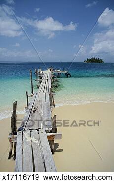 Stock Photograph - panama, san blas 
islands, kuanidup 
island, wooden 
plank dock on 
beach. fotosearch 
- search stock 
photos, pictures, 
images, and photo 
clipart