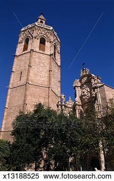 Stock Image - spain, valencia, 
valencia cathedral 
olive trees in 
foreground. fotosearch 
- search stock 
photos, pictures, 
images, and photo 
clipart