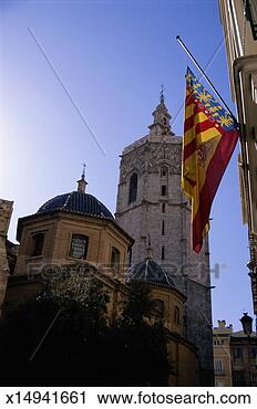 Stock Photography - spain, valencia, 
valencia cathedral 
miguelet bell 
tower. fotosearch 
- search stock 
photos, pictures, 
images, and photo 
clipart