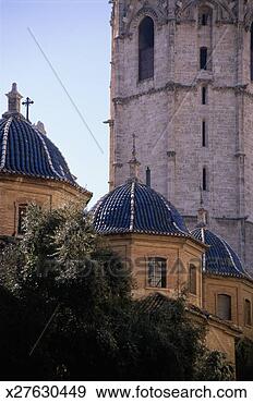 Stock Photograph - spain, valencia, 
valencia cathedral, 
miguelet bell 
tower. fotosearch 
- search stock 
photos, pictures, 
images, and photo 
clipart