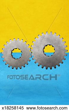 Stock Image - two gears on two 
colored background. 
fotosearch - search 
stock photos, 
pictures, images, 
and photo clipart