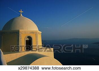 Stock Photo - greece, cyclades 
islands, santorini, 
church dome overlooking 
ocean. fotosearch 
- search stock 
photos, pictures, 
images, and photo 
clipart