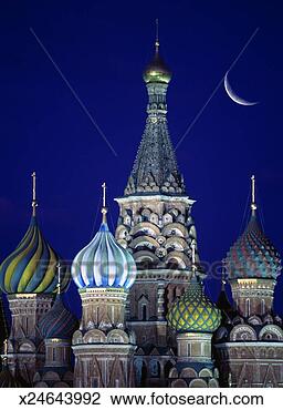 Stock Photo - russia, moscow, 
moon over st basil's 
cathedral (digital 
composite). fotosearch 
- search stock 
photos, pictures, 
images, and photo 
clipart
