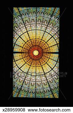Stock Photo - spain, barcelona, 
palau de la musica, 
stained glass 
ceiling. fotosearch 
- search stock 
photos, pictures, 
images, and photo 
clipart