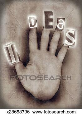 Stock Photo - digital composite, 
 human palm with 
letters on fingers 
creating word. 
fotosearch - search 
stock photos, 
pictures, images, 
and photo clipart