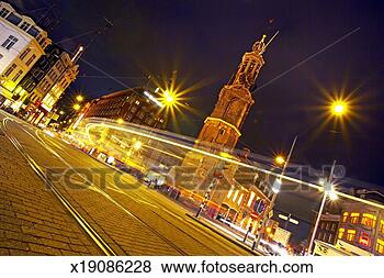 Stock Photo - holland, amsterdam, 
mint tower illuminated 
at dusk. fotosearch 
- search stock 
photos, pictures, 
images, and photo 
clipart