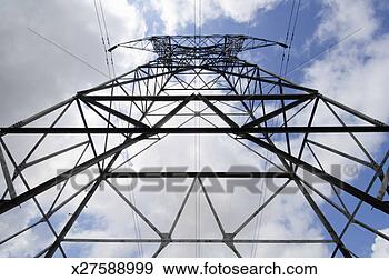 Stock Photograph - huge metal power 
transmission tower, 
low angle view. 
fotosearch - search 
stock photos, 
pictures, images, 
and photo clipart