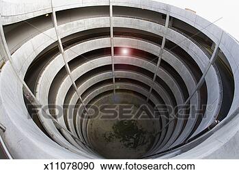 Stock Photography - multi-storey parking 
spiral exit and 
entrance,  high 
angle view. fotosearch 
- search stock 
photos, pictures, 
images, and photo 
clipart