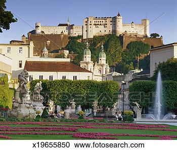 Stock Photography - austria,  salzburg, 
 salzburg cathedral 
and hohensalzburg 
fortress. fotosearch 
- search stock 
photos, pictures, 
images, and photo 
clipart