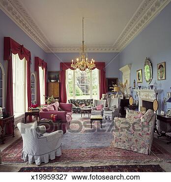 Picture - georgian style 
drawing room interior 
of grand country 
house. fotosearch 
- search stock 
photos, pictures, 
images, and photo 
clipart