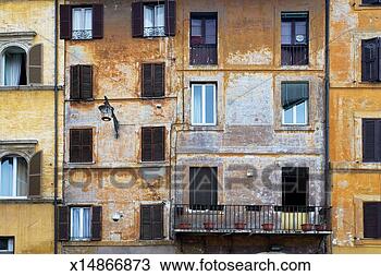 Stock Photo - italy, rome, apartment 
buildings, exterior 
(full frame). 
fotosearch - search 
stock photos, 
pictures, images, 
and photo clipart