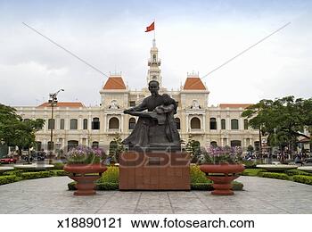 Stock Photography - vietnam, ho chi 
minh city, ho 
chi minh statue 
in front of city 
hall. fotosearch 
- search stock 
photos, pictures, 
images, and photo 
clipart
