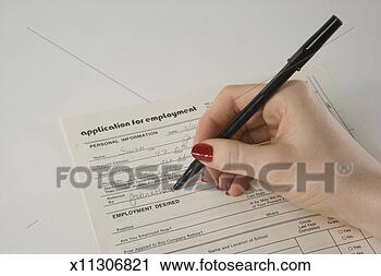 Stock Photography - woman filling 
job application 
form, elevated 
view. fotosearch 
- search stock 
photos, pictures, 
images, and photo 
clipart
