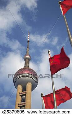 Stock Image - china,  shanghai, 
 pudong,  oriental 
pearl tv tower 
and chinese. fotosearch 
- search stock 
photos, pictures, 
images, and photo 
clipart
