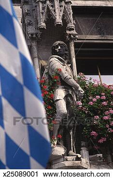 Stock Photography - germany, bavaria, 
munich, town hall 
with blue checkered 
flag. fotosearch 
- search stock 
photos, pictures, 
images, and photo 
clipart