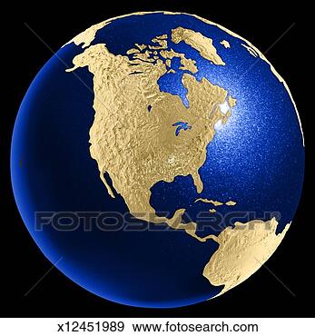 Stock Photograph - globe on north 
america, black 
background. fotosearch 
- search stock 
photos, pictures, 
images, and photo 
clipart