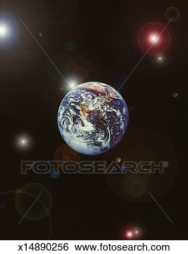 Stock Photo - view of outer 
space with earth 
and stars (digital 
composite). fotosearch 
- search stock 
photos, pictures, 
images, and photo 
clipart