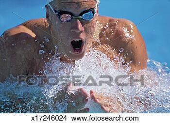 Stock Photo - young man swimming 
breaststroke in 
pool, close-up. 
fotosearch - search 
stock photos, 
pictures, images, 
and photo clipart