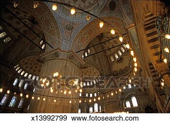 Stock Photograph - turkey, istanbul, 
blue mosque interior. 
fotosearch - search 
stock photos, 
pictures, images, 
and photo clipart