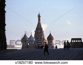 Stock Photography - russia, moscow, 
red square, st 
basil's cathedral 
and lenin's mausoleum. 
fotosearch - search 
stock photos, 
pictures, images, 
and photo clipart