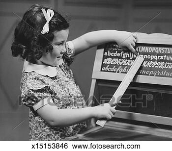 Stock Photo - girl (4-5) learning 
alphabet (b&w). 
fotosearch - search 
stock photos, 
pictures, images, 
and photo clipart