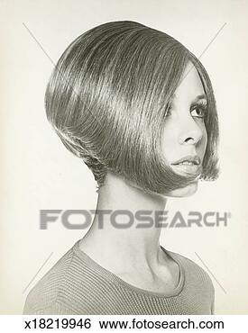 Stock Photo - young woman with 
bob hairstyle, 
close-up, studio 
shot. fotosearch 
- search stock 
photos, pictures, 
images, and photo 
clipart