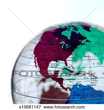 Picture - transparent globe 
with central and 
north america 
prominent, close 
up. fotosearch 
- search stock 
photos, pictures, 
images, and photo 
clipart