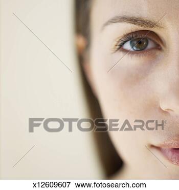 Picture - mid adult woman, 
portrait, close-up 
of face (cropped). 
fotosearch - search 
stock photos, 
pictures, images, 
and photo clipart