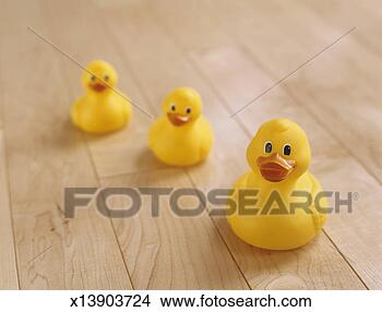 Stock Photo - three yellow rubber 
ducks on parquet 
floor, close-up. 
fotosearch - search 
stock photos, 
pictures, images, 
and photo clipart