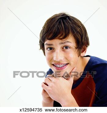 Stock Image - front view portrait 
of boy wearing 
braces. fotosearch 
- search stock 
photos, pictures, 
images, and photo 
clipart