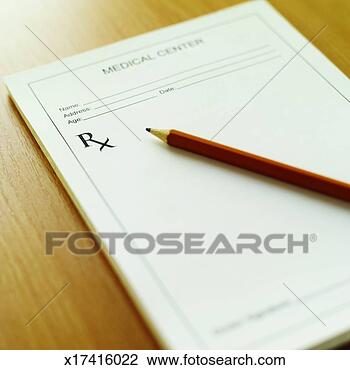 Stock Photo - close-up of prescription 
paper and pencil. 
fotosearch - search 
stock photos, 
pictures, images, 
and photo clipart