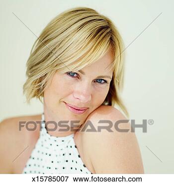 Picture - front view portrait 
of young woman 
smiling. fotosearch 
- search stock 
photos, pictures, 
images, and photo 
clipart