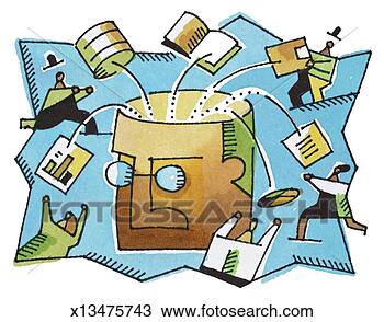 Drawing - head with ideas 
popping out. fotosearch 
- search clipart, 
illustration, 
drawings and vector 
eps graphics images